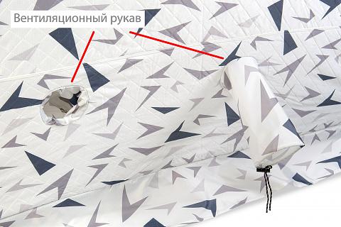 Фото палатка куб "condor" зимняя утепленная 6 сторон, 3,6 х 3,2 х 2,2  белый камуфляж