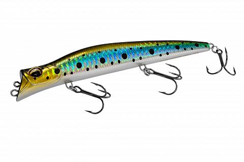 Фото воблер kyoda pocky minnow-130f, длина 130 мм, вес 17,5  гр, цвет p693 заглубление 0,1 - 0,2 м.