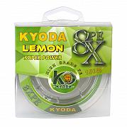 Фото шнур плетеный kyoda lemon 8x pe d-0,20 мм, l-150 м, цвет лимонный, разрывная нагрузка 8,9 кг