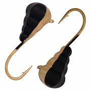 Фото капля-гусеница гранёная с ушком d 4,0 мм, вес 0,87 гр, черно золотой/10 шт/